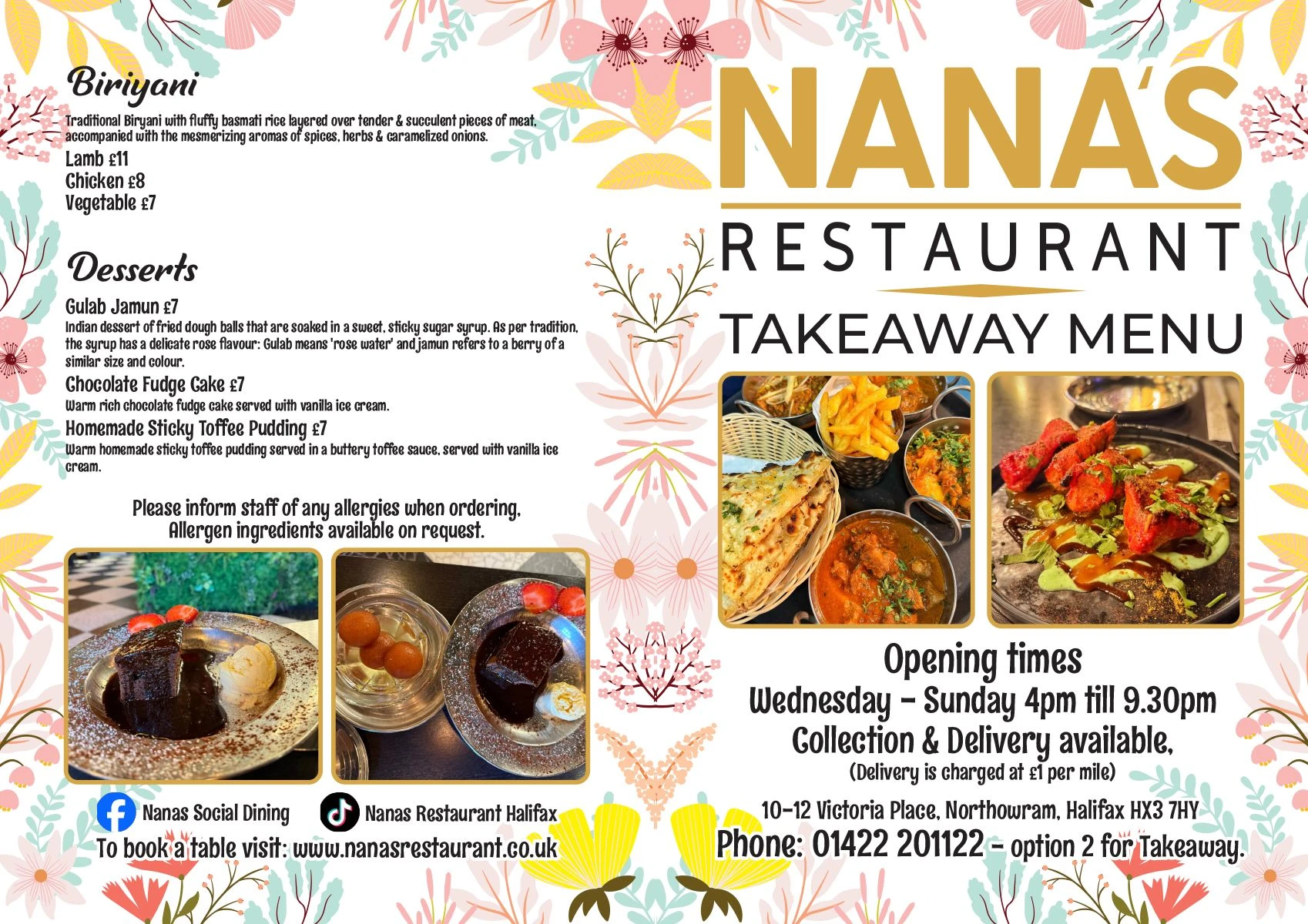 Takeaway menu page 1